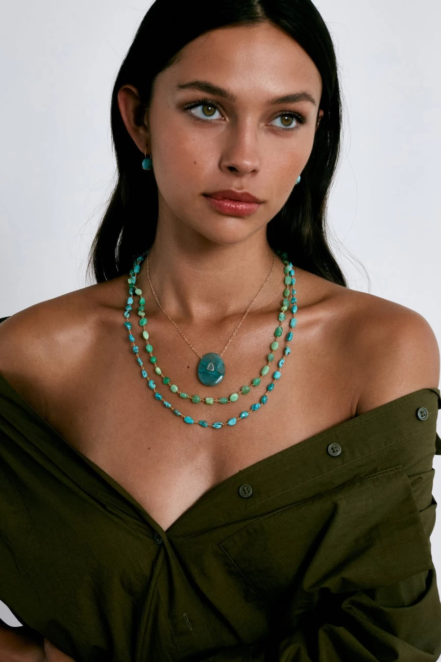 Chan Luu Santa Fe Women's Chrysoprase Beaded Necklace - Handmade Bohemian Jewelry
