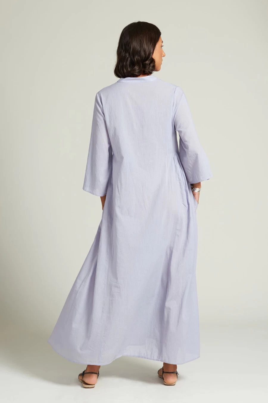 Chan Luu Women's Anokhi Keyhole Dress in Cosmic Sky Blue - Boho Chic Flowy Maxi Dress