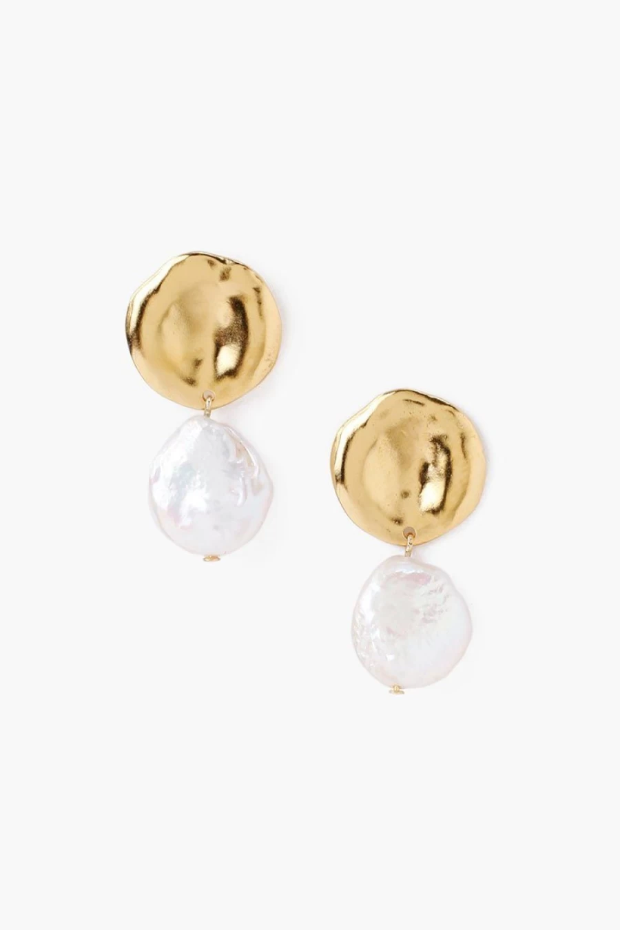 "Chan Luu Women's Two-Tiered White Keshi Pearl Drop Earrings"