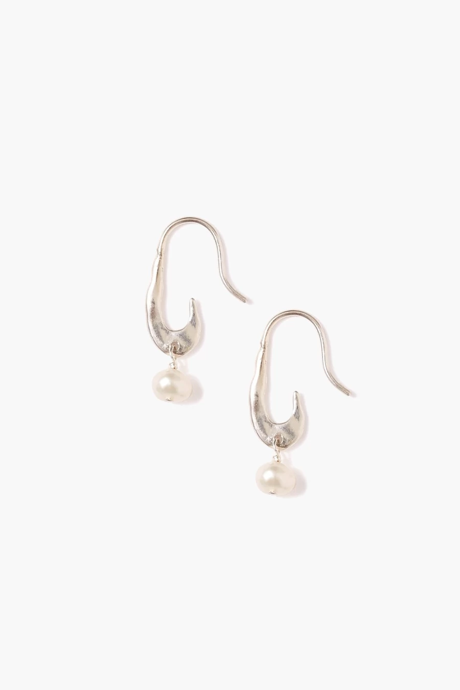 Chan Luu Gala Crescent Pearl Earrings for Women - Mini Silver Pearl Stud Earrings