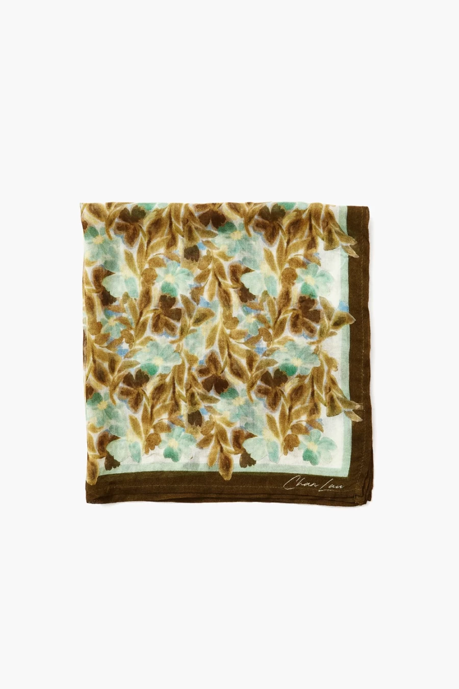 Chan Luu Women's Turquoise Floral Print Bandana Scarf