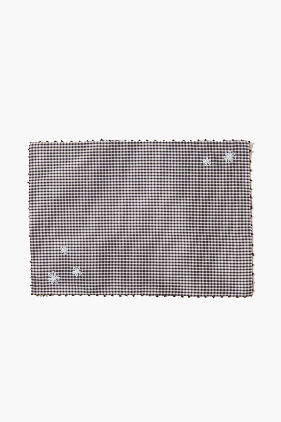 Chan Luu Black Gingham Embroidered Placemat Set for Women - Elegant Table Setting