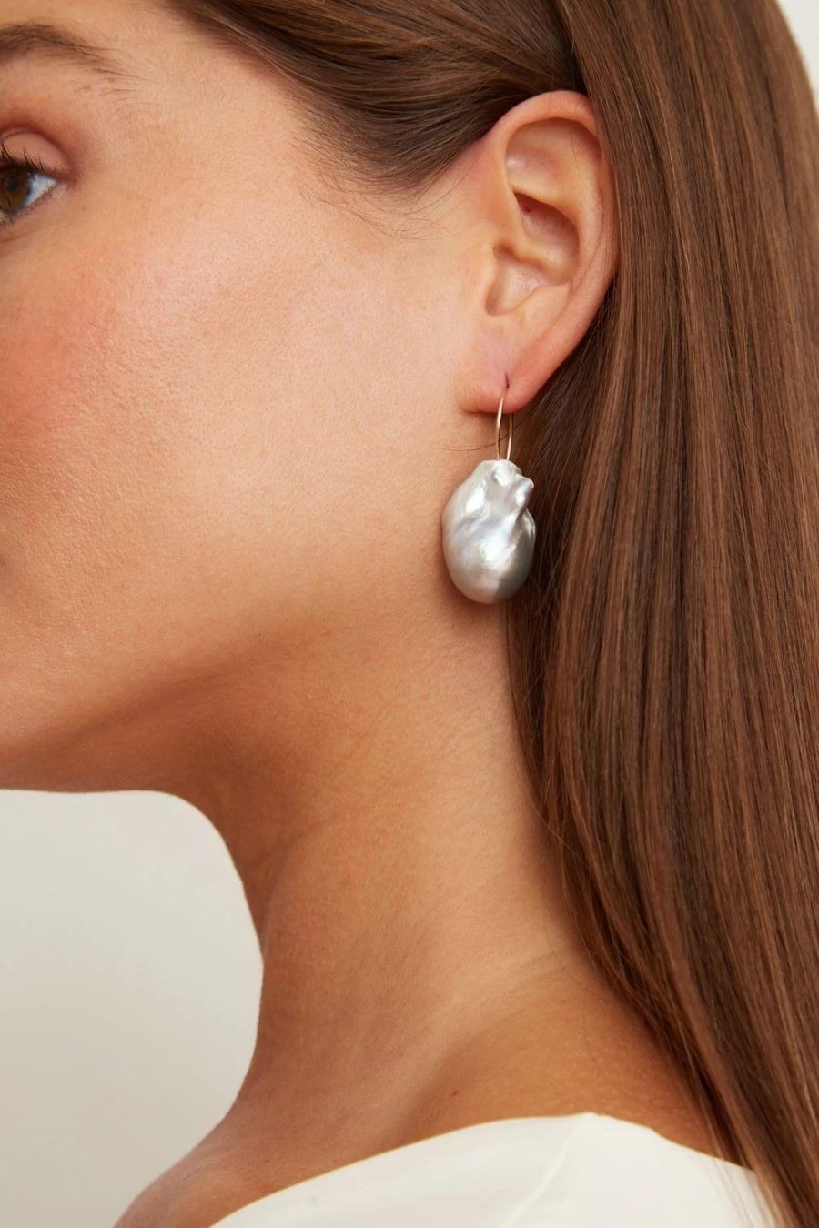 Chan Luu 14K Grey Baroque Pearl Earrings for Women
