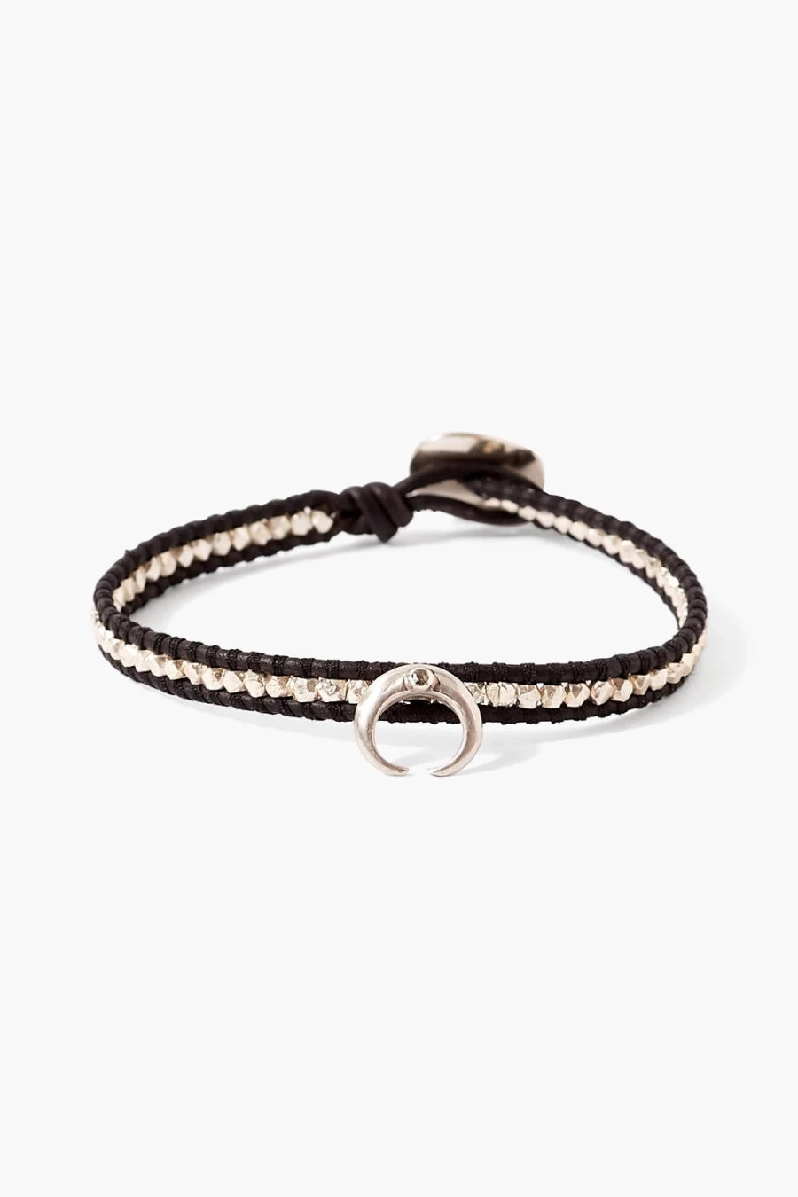 Chan Luu Women's Black Diamond Bull Horn Wrap Bracelet - Single Wrap Design