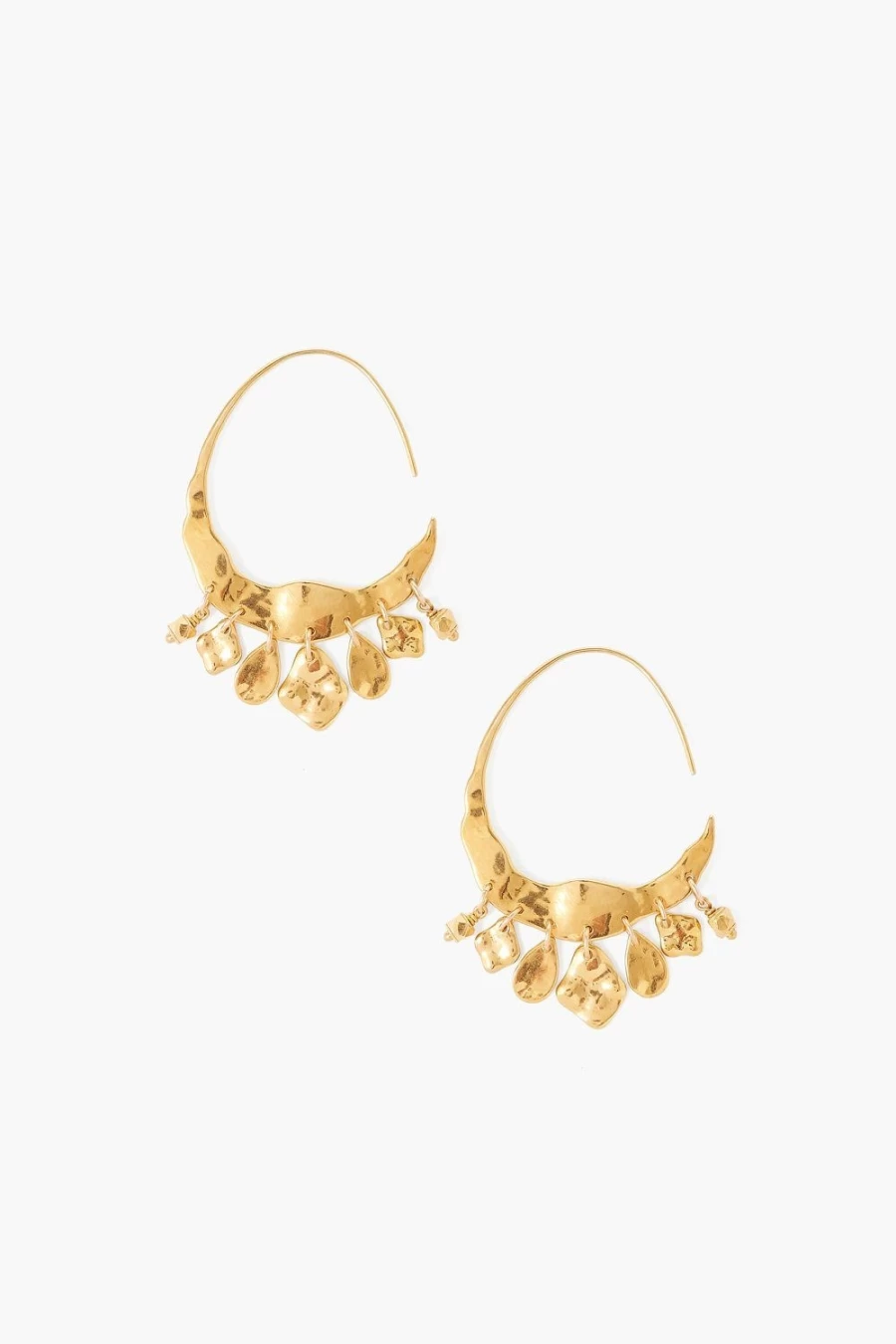 Chan Luu Gold Crescent Earrings for Women - Handcrafted Hoop Earrings, 14K Gold Dangle Jewelry
