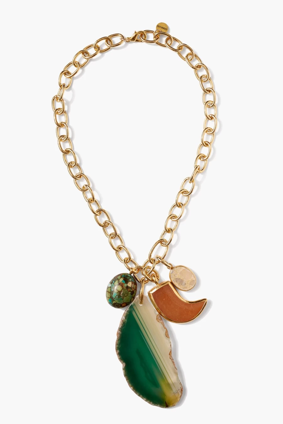 Chan Luu Florence Charm Necklace for Women - Green Mixed Beaded Bohemian Jewelry