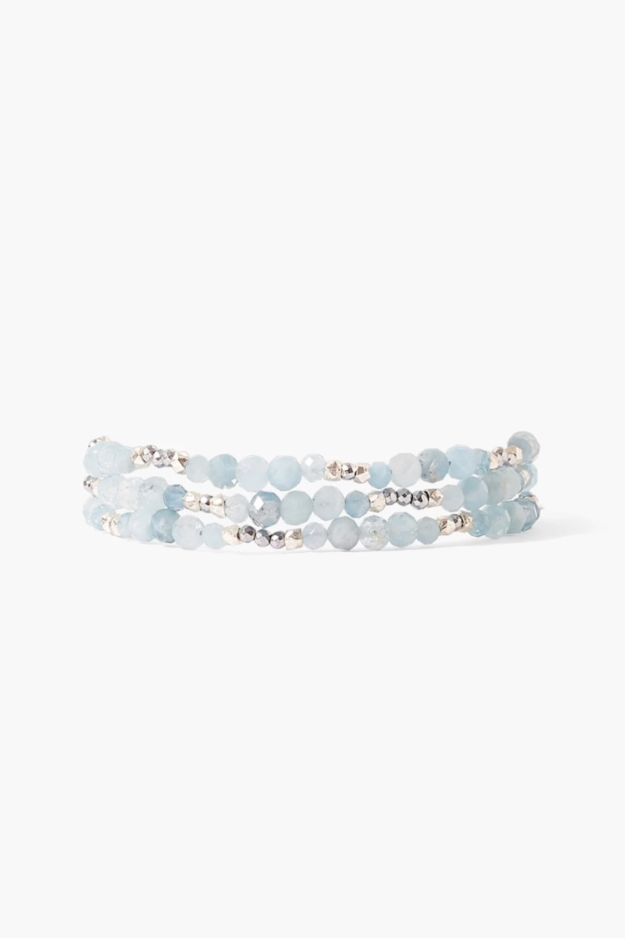 Chan Luu Women's Granada Naked Wrap Bracelet in Aquamarine and Silver
