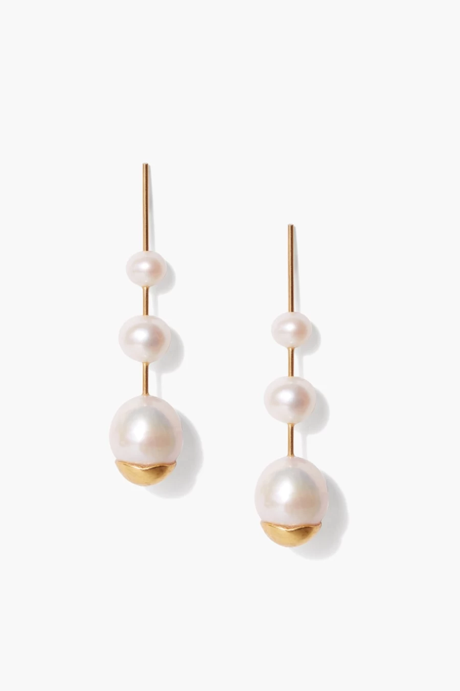 Chan Luu Gold Dipped Pearl Drop Earrings for Women - Elegant Cascade Design