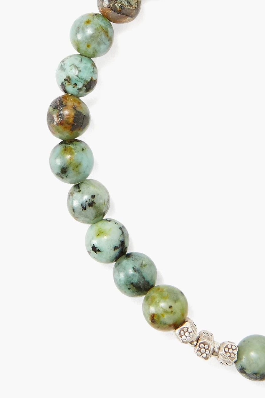 Chan Luu Women's African Turquoise Etched Silver Stretch Bracelet