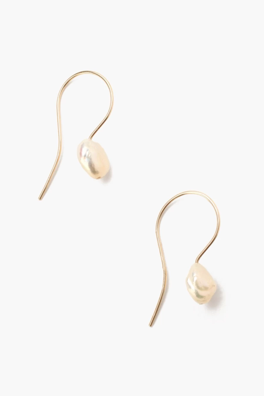 Chan Luu 14K Gold Petite Keshi Pearl Earrings for Women - Elegant Handmade Pearl Jewelry